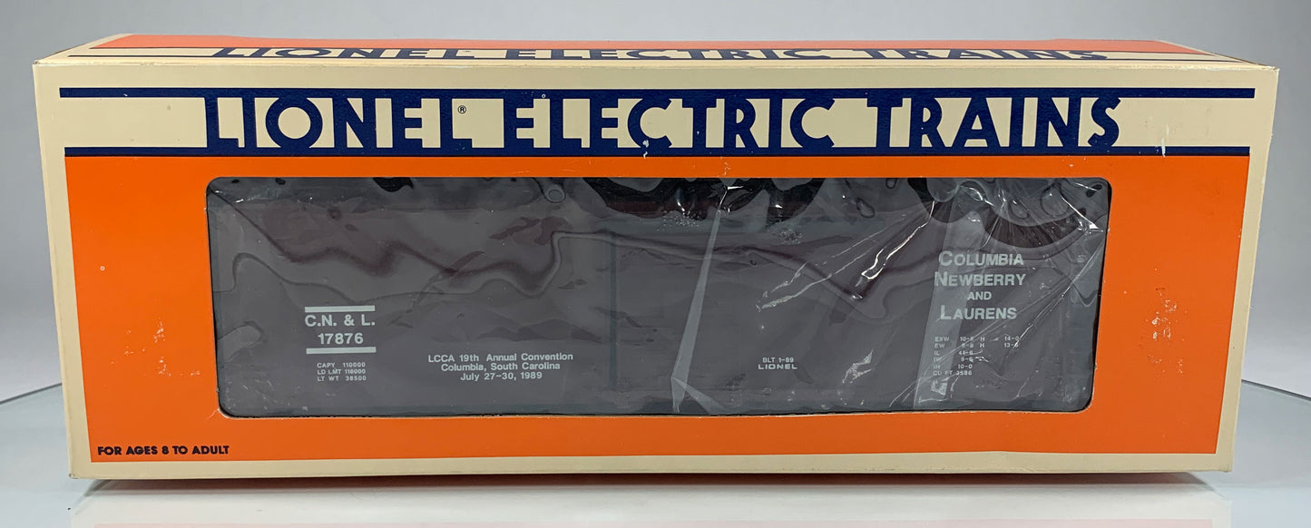 LIONEL • O GAUGE • 1989 LCCA Convention Columbia Newbury and Laurens Boxcar 6-17876 • NEW OLD STOCK