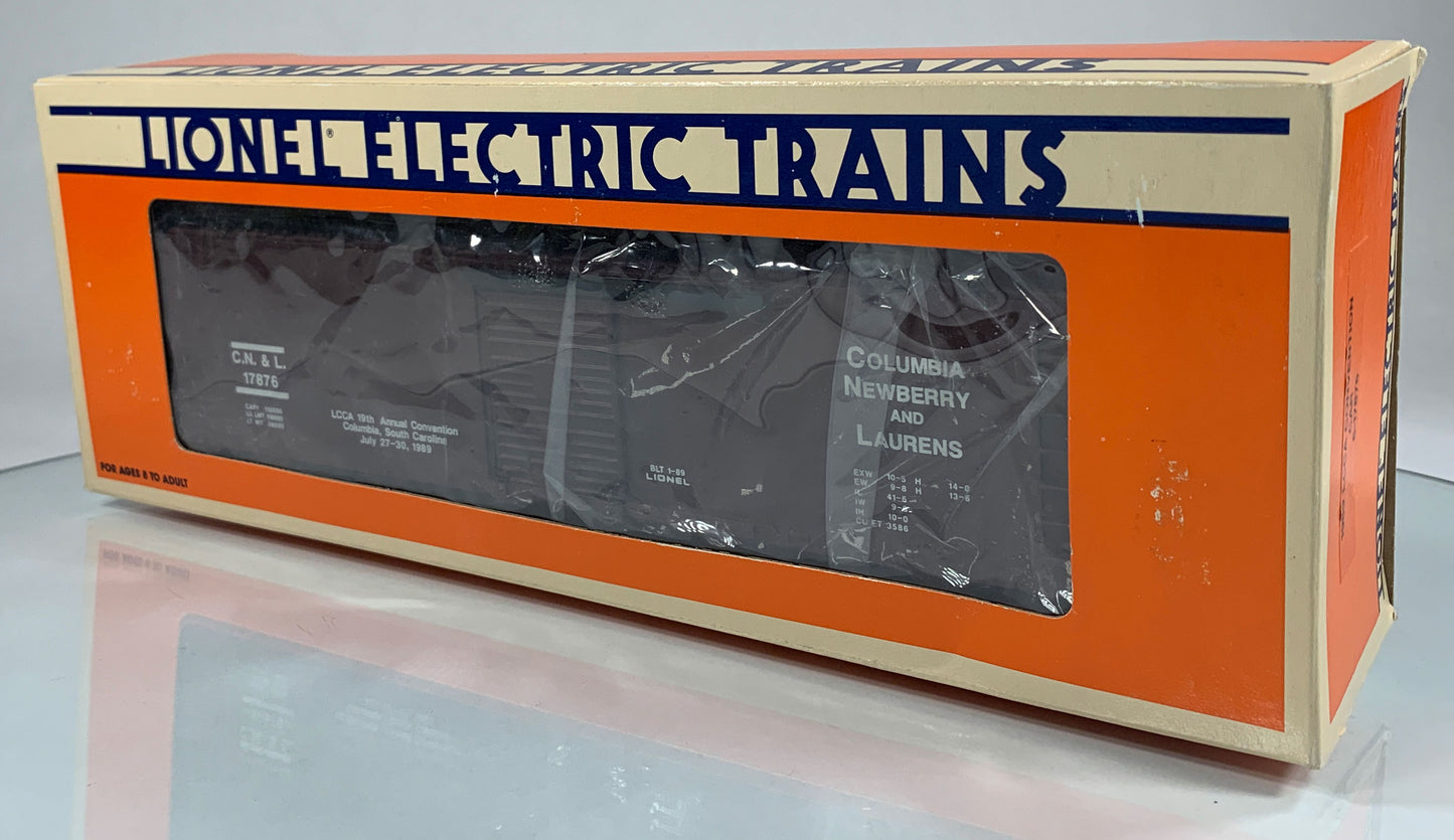 LIONEL • O GAUGE • 1989 LCCA Convention Columbia Newbury and Laurens Boxcar 6-17876 • NEW OLD STOCK