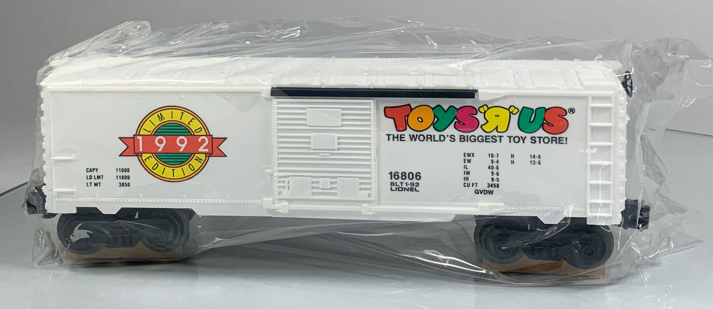 LIONEL • O GAUGE • 1992 Toys R Us Limited Edition Boxcar 6-16806 • NEW OLD STOCK