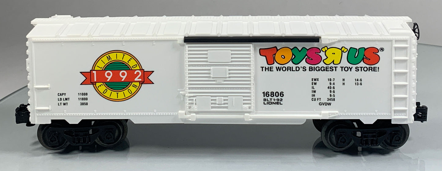 LIONEL • O GAUGE • 1992 Toys R Us Limited Edition Boxcar 6-16806 • NEW OLD STOCK