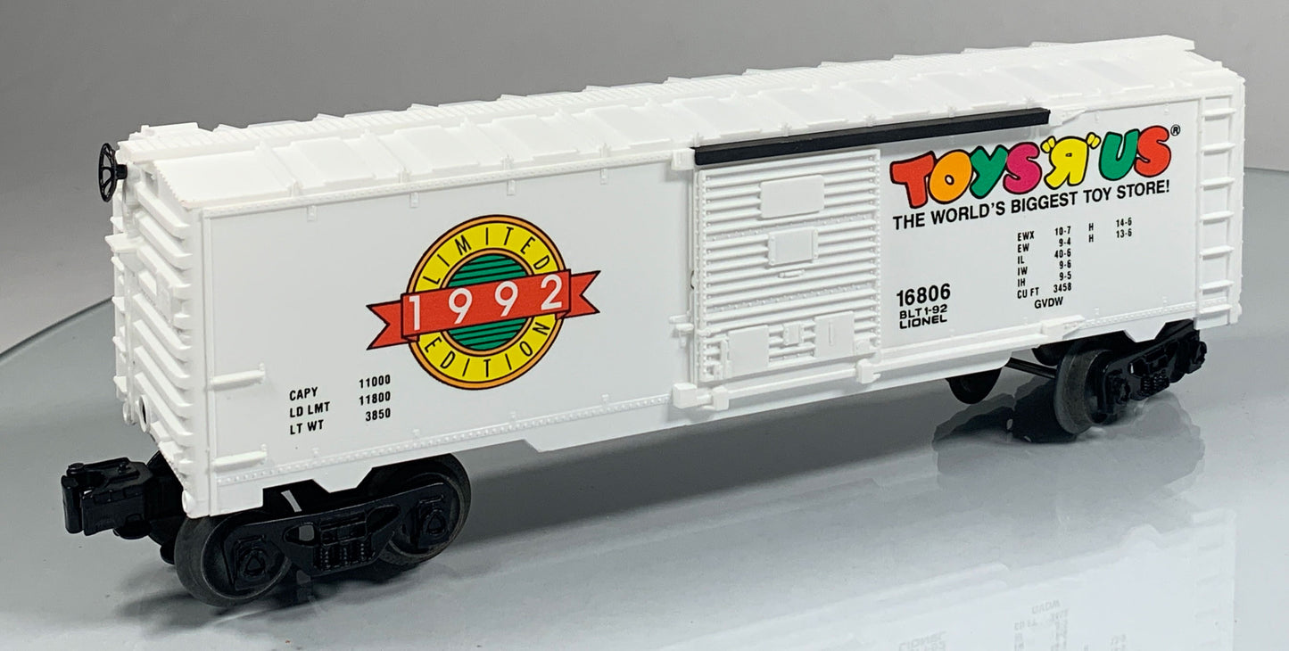 LIONEL • O GAUGE • 1992 Toys R Us Limited Edition Boxcar 6-16806 • NEW OLD STOCK
