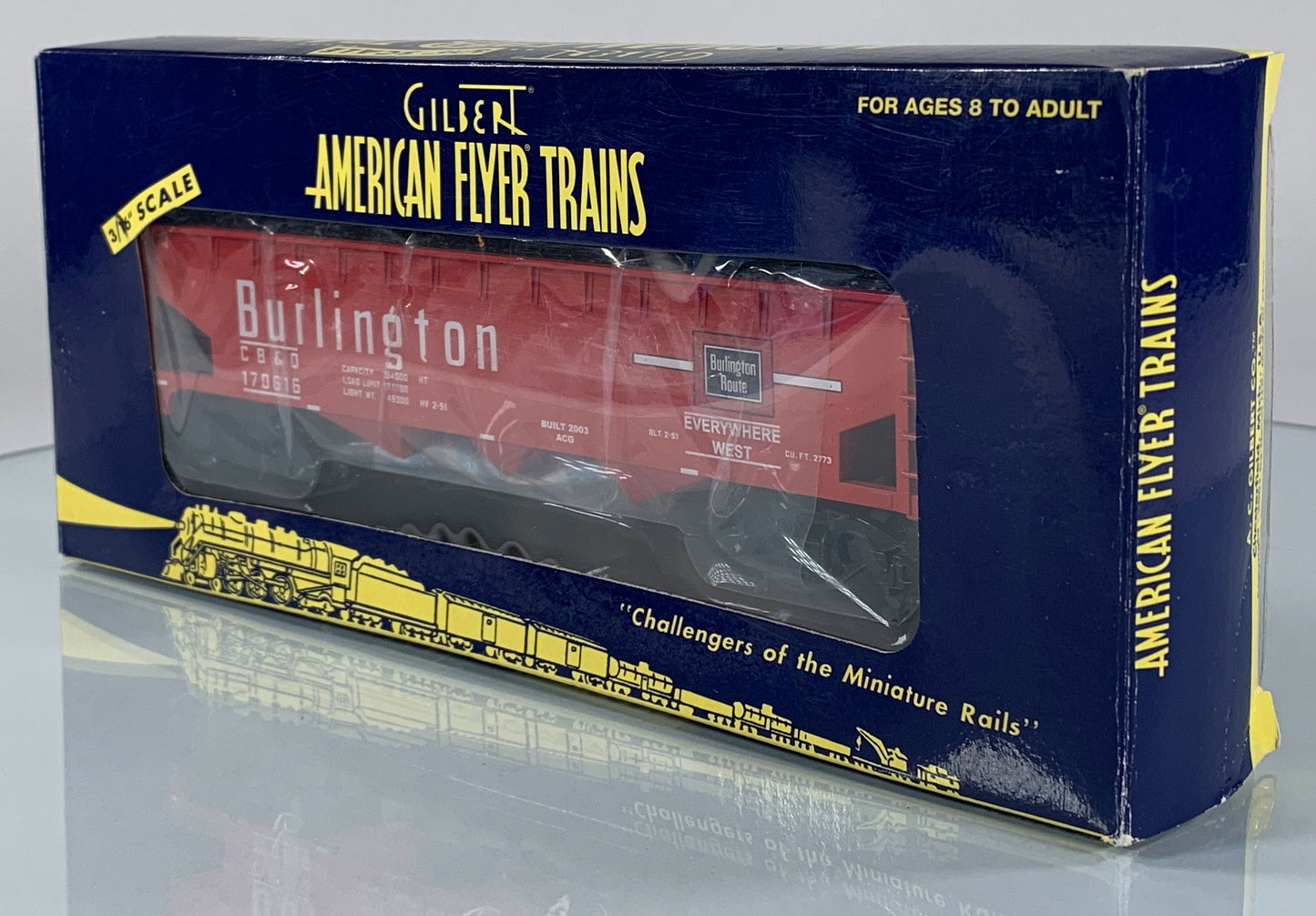 AMERICAN FLYER • S GAUGE • 2003 Burlington Hopper w Coal Load 6-48622 • EX COND