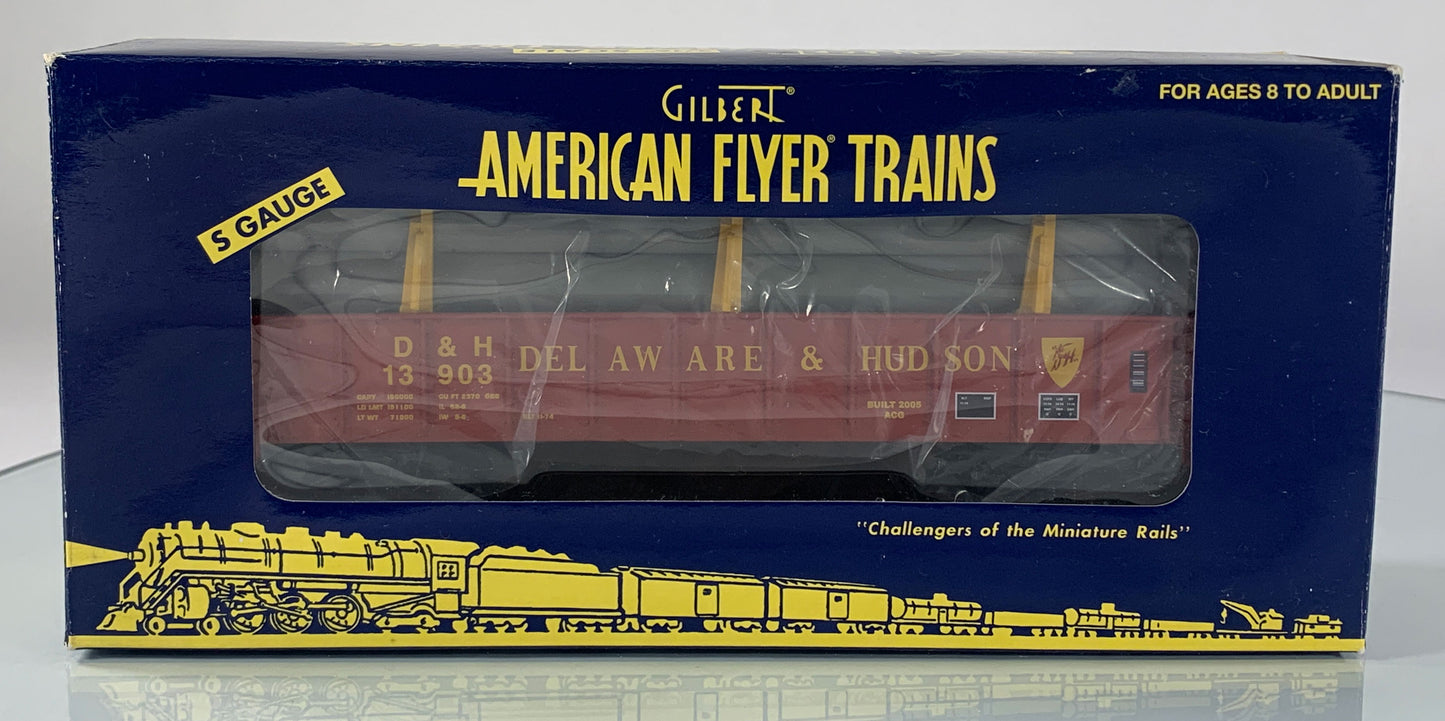 AMERICAN FLYER • S GAUGE • 2005 Delaware & Hudson Gondola w/Pipe Load 6-48541 • NEW OLD STOCK