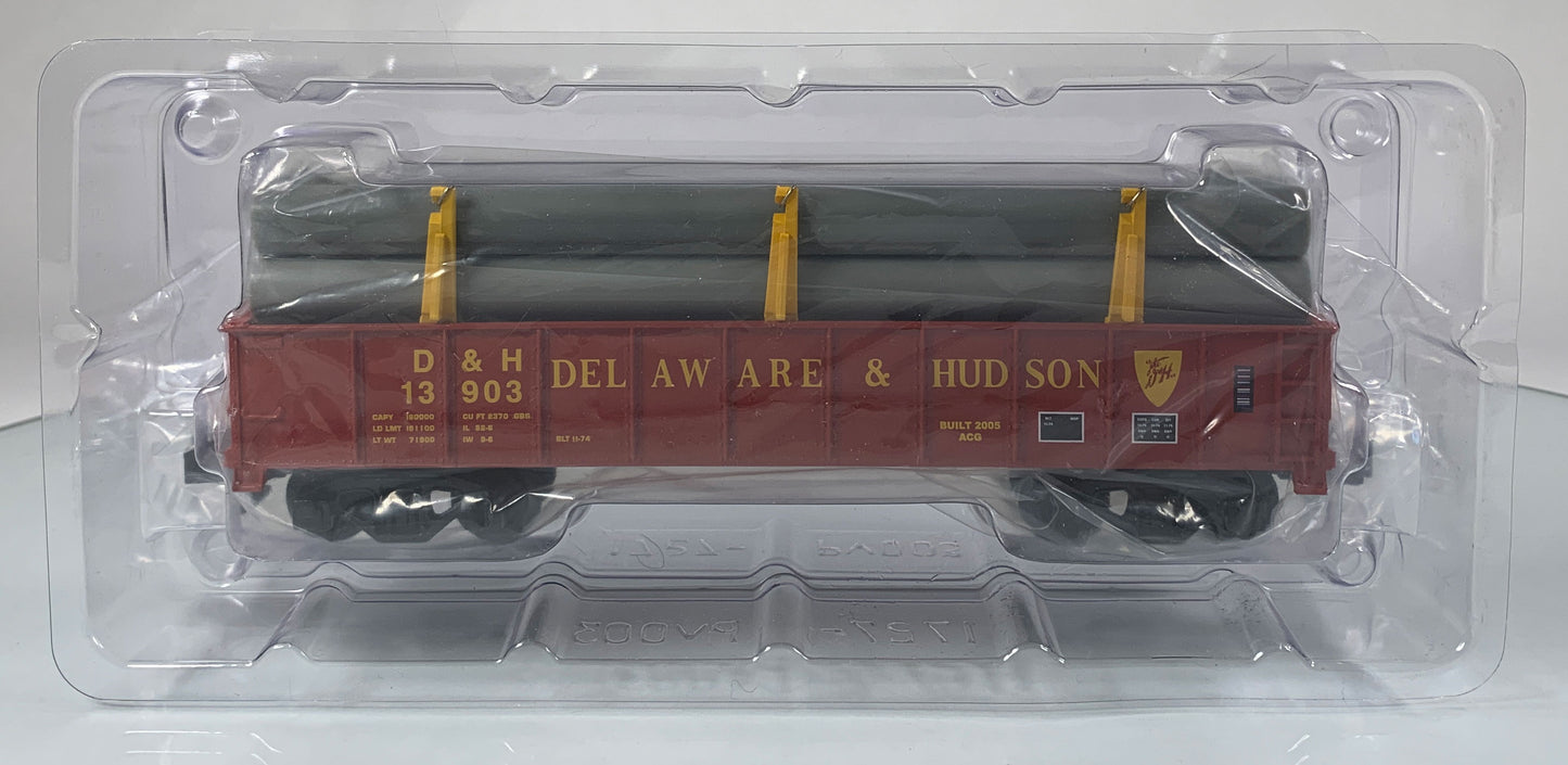 AMERICAN FLYER • S GAUGE • 2005 Delaware & Hudson Gondola w/Pipe Load 6-48541 • NEW OLD STOCK