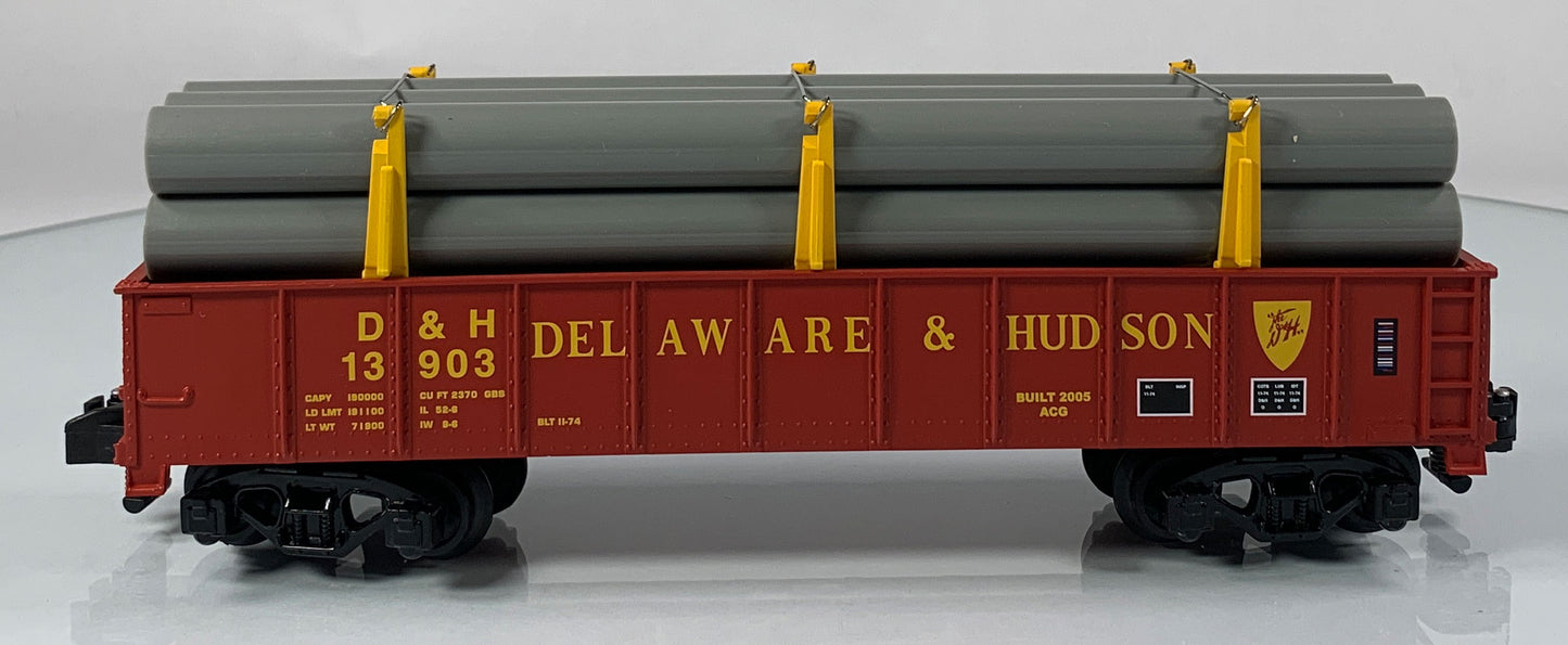 AMERICAN FLYER • S GAUGE • 2005 Delaware & Hudson Gondola w/Pipe Load 6-48541 • NEW OLD STOCK