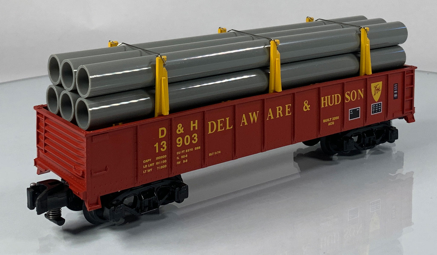 AMERICAN FLYER • S GAUGE • 2005 Delaware & Hudson Gondola w/Pipe Load 6-48541 • NEW OLD STOCK