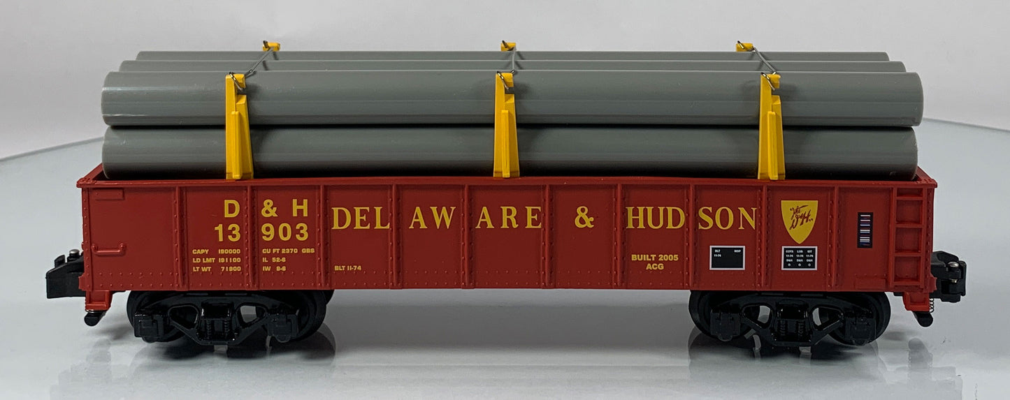 AMERICAN FLYER • S GAUGE • 2005 Delaware & Hudson Gondola w/Pipe Load 6-48541 • NEW OLD STOCK