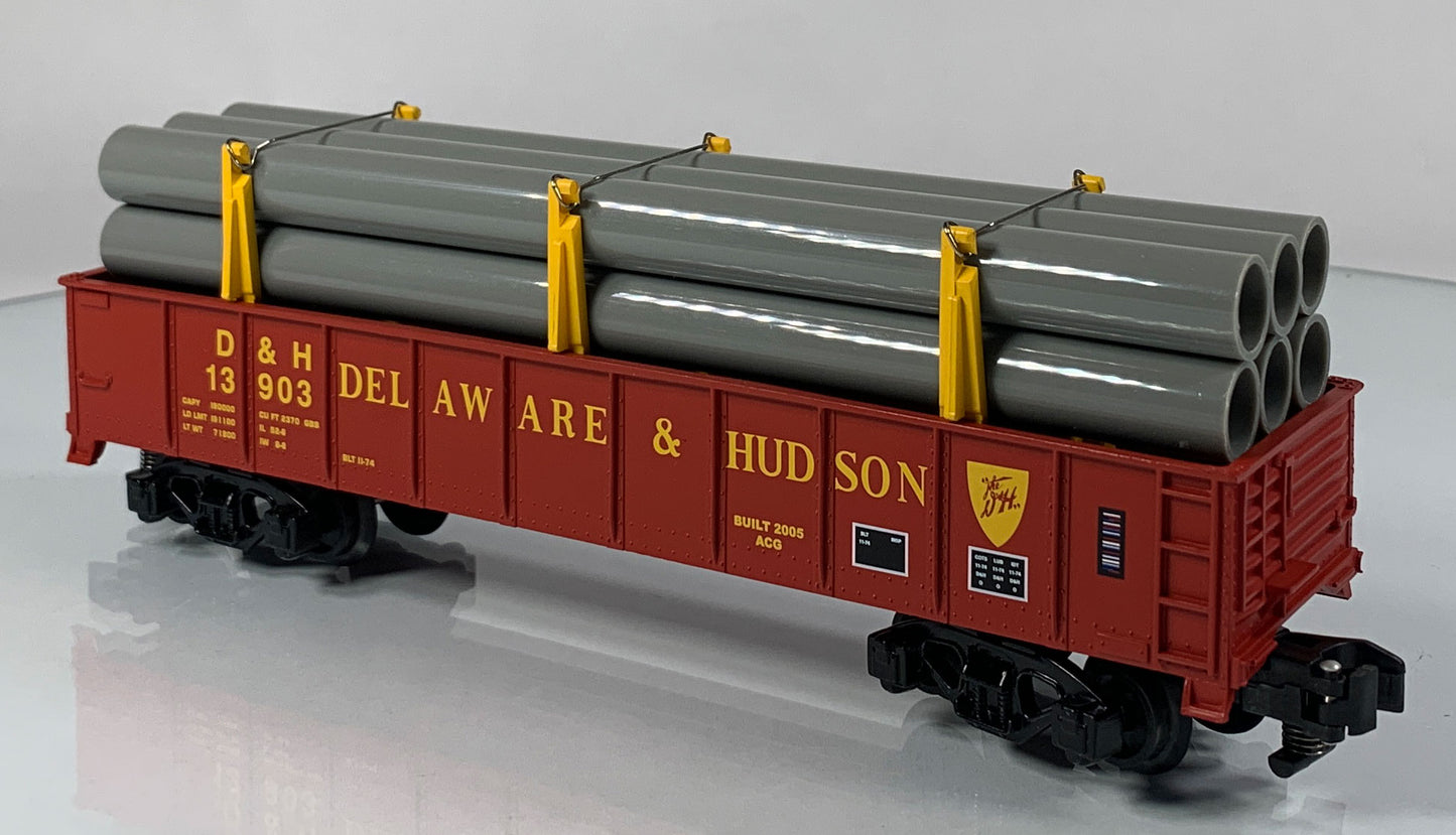 AMERICAN FLYER • S GAUGE • 2005 Delaware & Hudson Gondola w/Pipe Load 6-48541 • NEW OLD STOCK