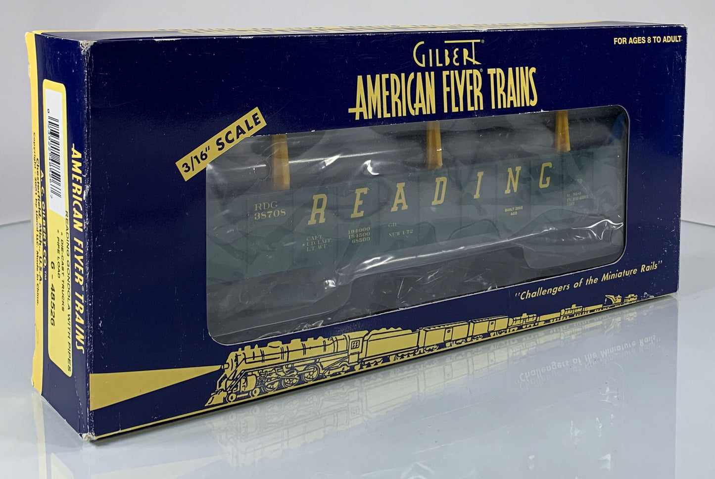 AMERICAN FLYER • S GAUGE • 2002 Reading Gondola w/Pipe Load 6-48526 • NEW OLD STOCK