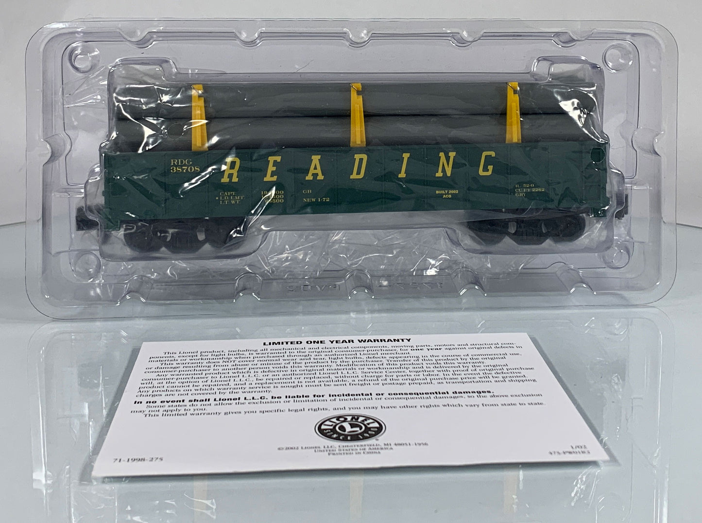 AMERICAN FLYER • S GAUGE • 2002 Reading Gondola w/Pipe Load 6-48526 • NEW OLD STOCK