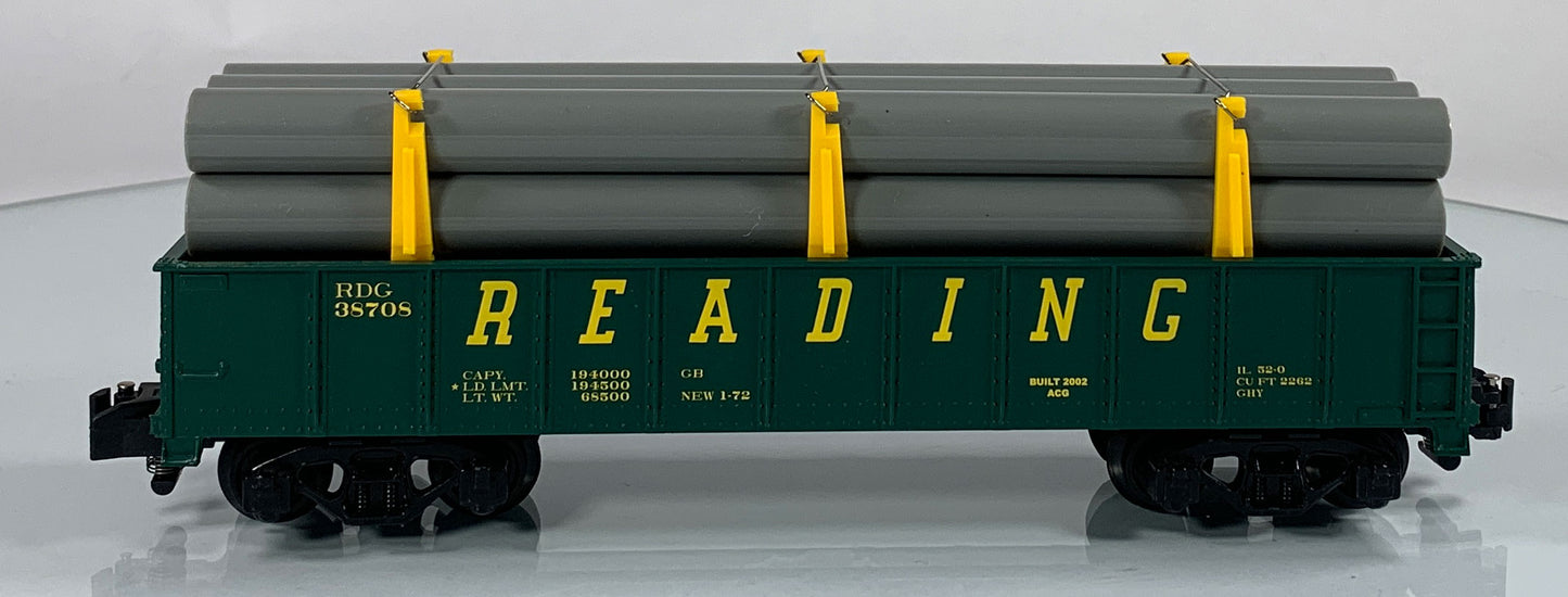 AMERICAN FLYER • S GAUGE • 2002 Reading Gondola w/Pipe Load 6-48526 • NEW OLD STOCK