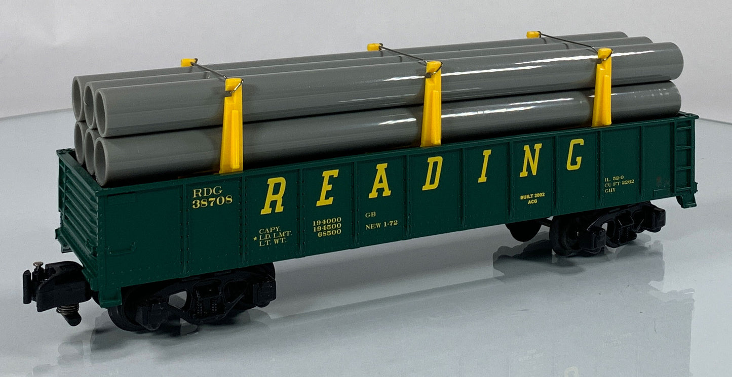 AMERICAN FLYER • S GAUGE • 2002 Reading Gondola w/Pipe Load 6-48526 • NEW OLD STOCK