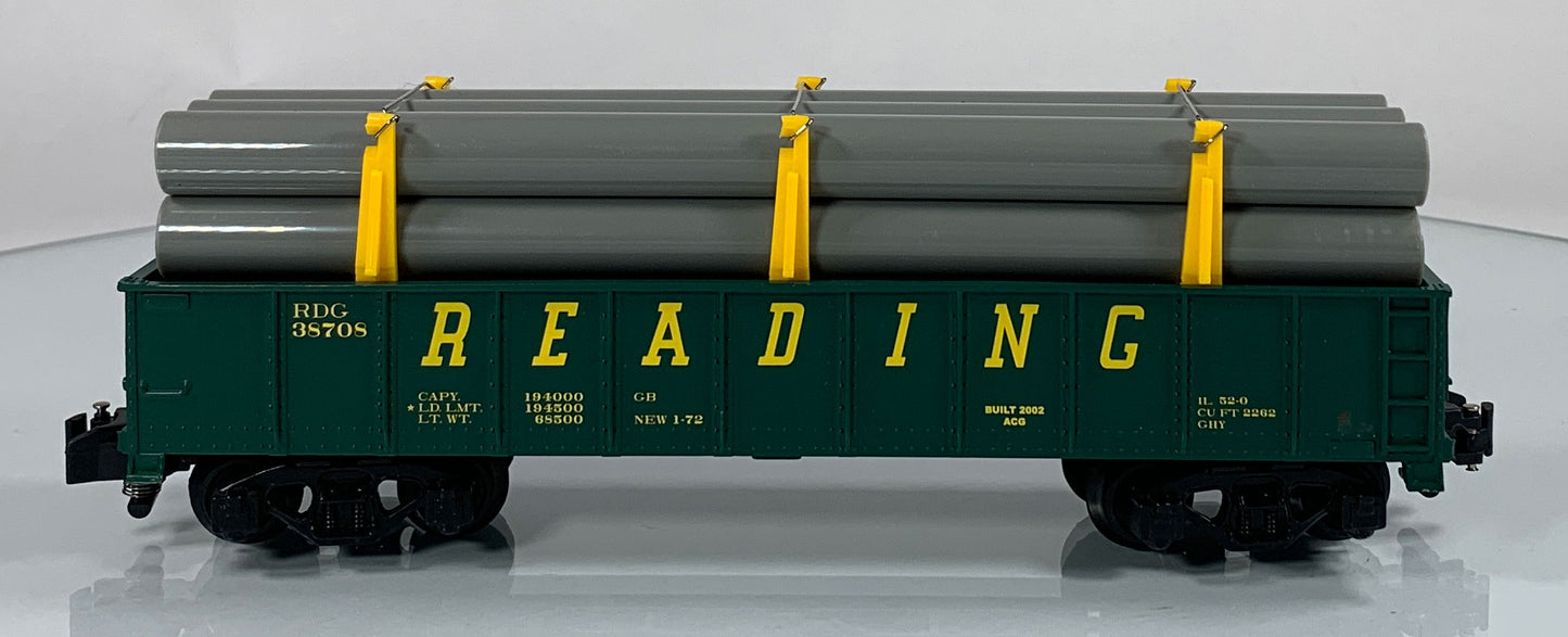 AMERICAN FLYER • S GAUGE • 2002 Reading Gondola w/Pipe Load 6-48526 • NEW OLD STOCK