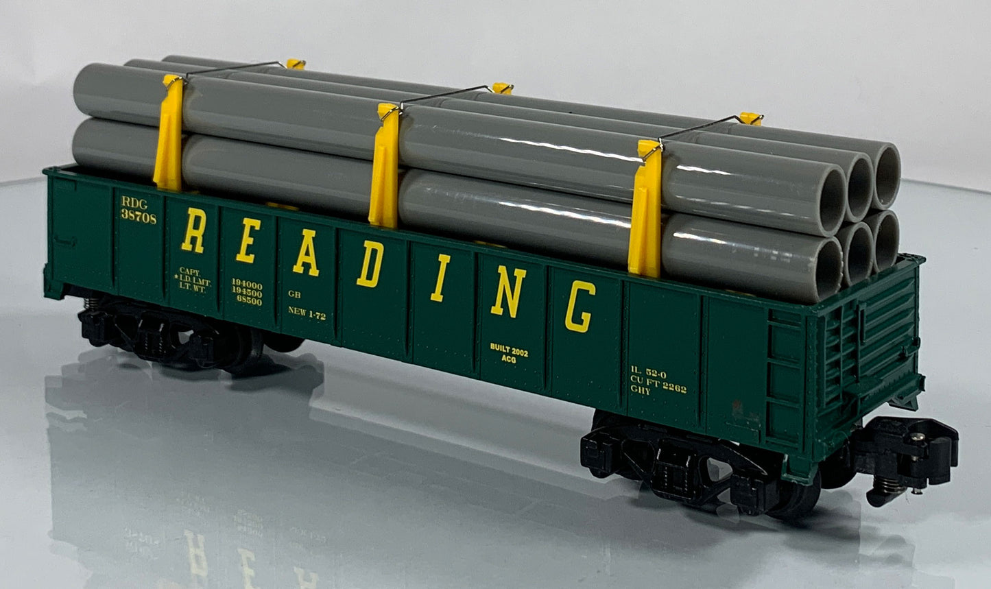 AMERICAN FLYER • S GAUGE • 2002 Reading Gondola w/Pipe Load 6-48526 • NEW OLD STOCK
