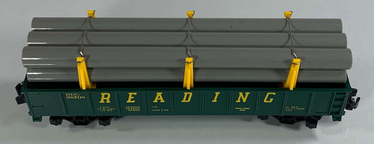 AMERICAN FLYER • S GAUGE • 2002 Reading Gondola w/Pipe Load 6-48526 • NEW OLD STOCK