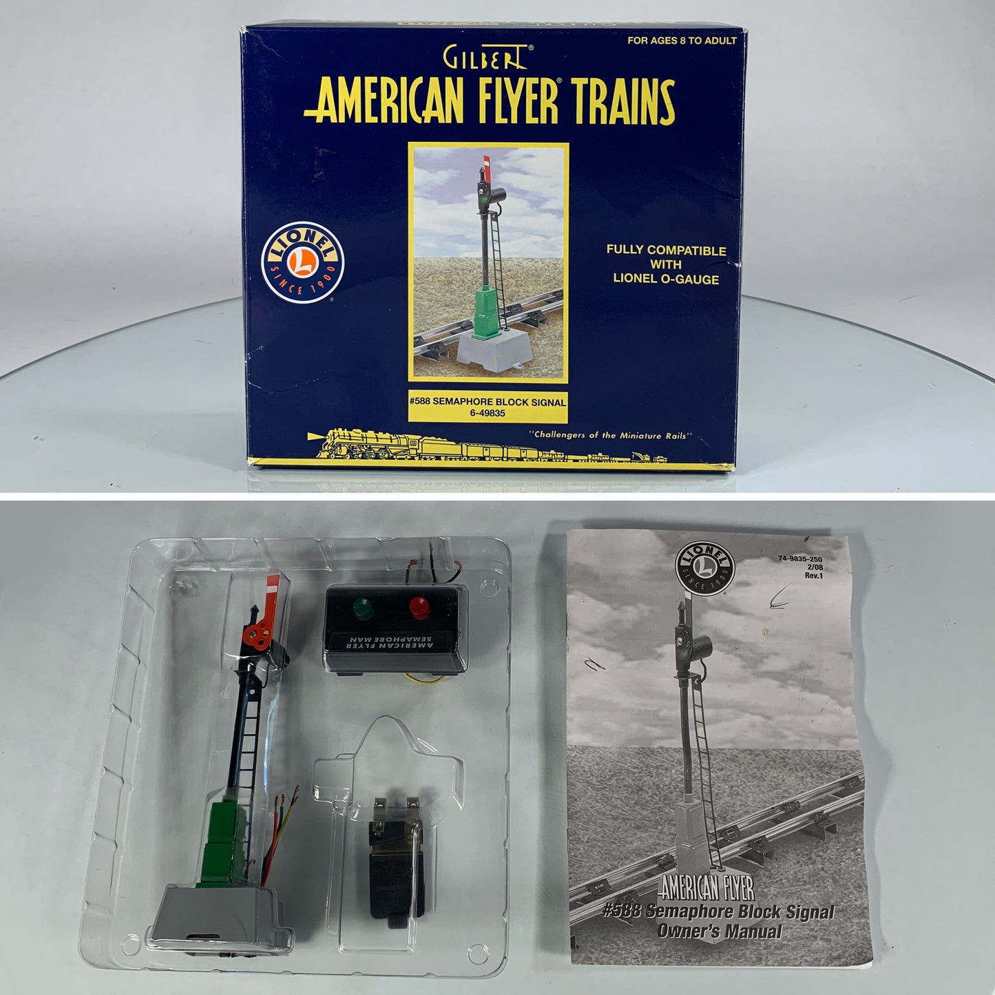 AMERICAN FLYER • S GAUGE • 2007 Operating #588 Semaphore Block Signal 6-49835 • EX COND