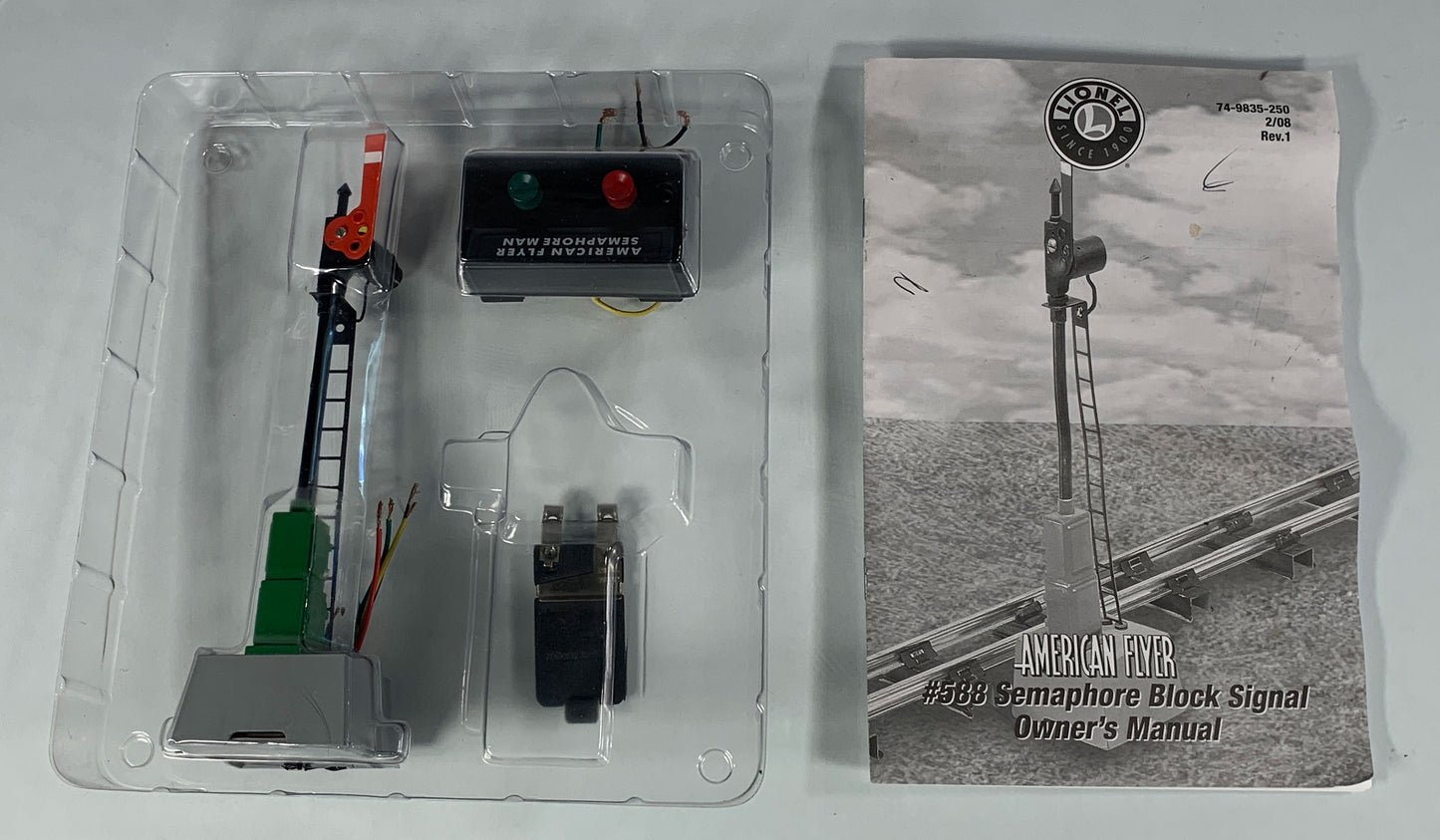 AMERICAN FLYER • S GAUGE • 2007 Operating #588 Semaphore Block Signal 6-49835 • EX COND