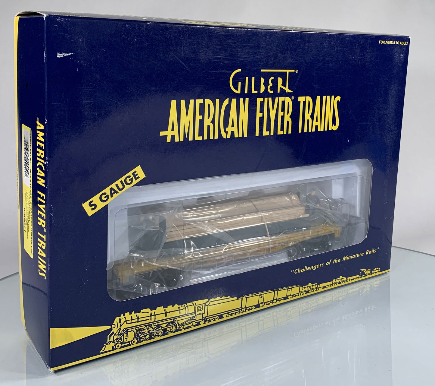 AMERICAN FLYER • S GAUGE • 2003 Union Pacific Moe & Joe Operating Lumber Car 6-49011 • EX COND