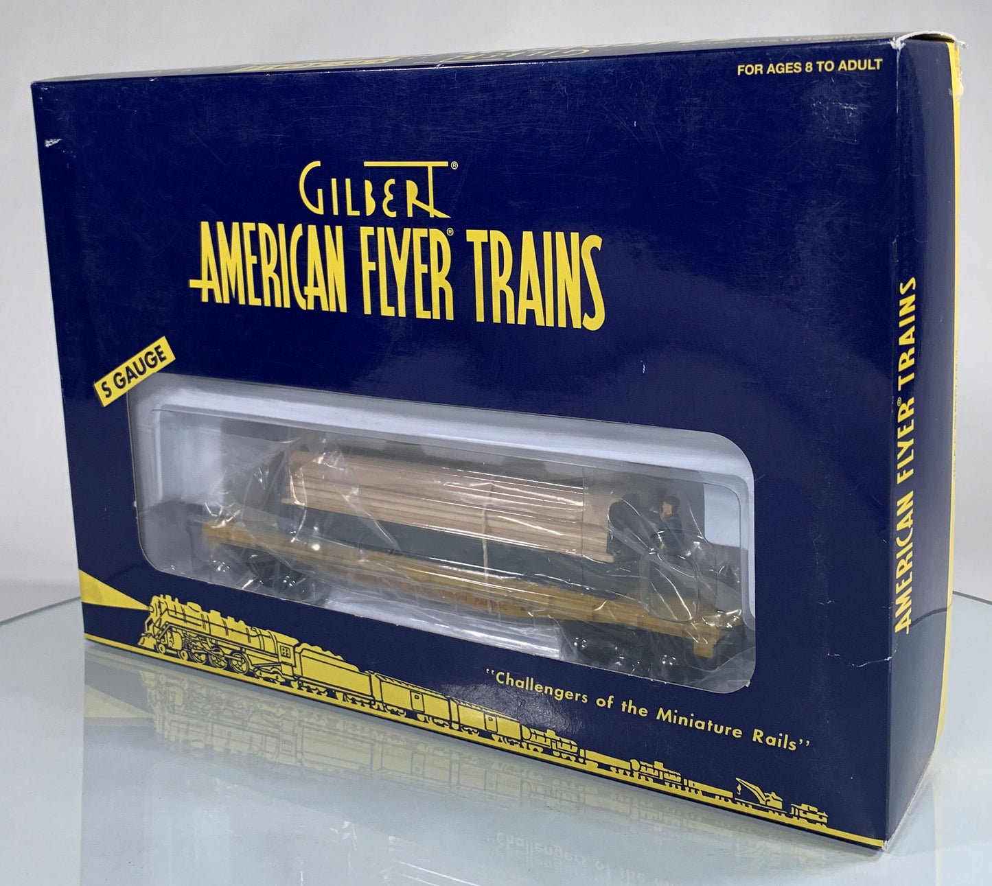AMERICAN FLYER • S GAUGE • 2003 Union Pacific Moe & Joe Operating Lumber Car 6-49011 • EX COND