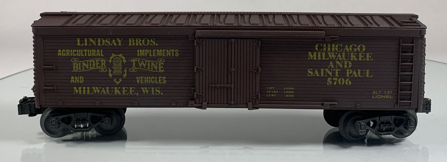 LIONEL • O GAUGE • 1981 Lindsay Bros Binder & Twine Reefer 6-5706 • NEW OLD STOCK