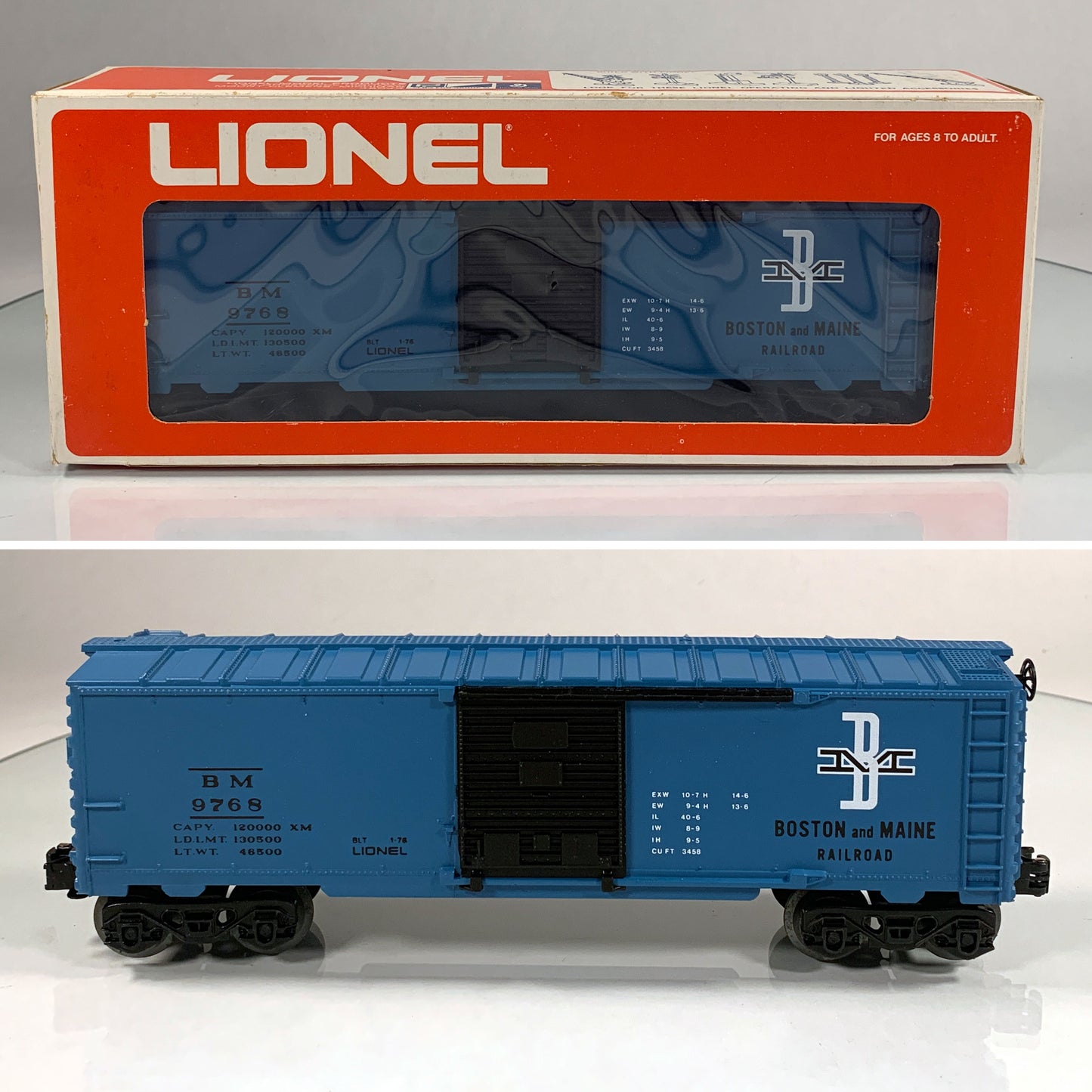LIONEL • O GAUGE • 1976 Boston & Maine Boxcar 6-9768 • EX COND