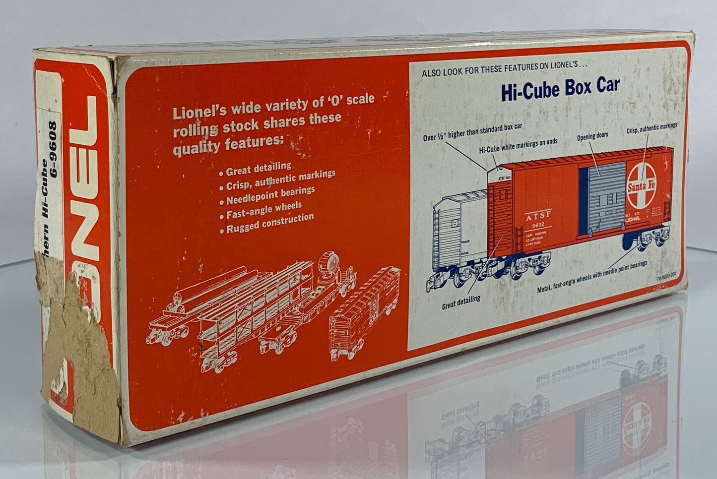 LIONEL • O GAUGE • 1976 Burlington Northern Hi-Cube Boxcar 6-9608 • NEW OLD STOCK