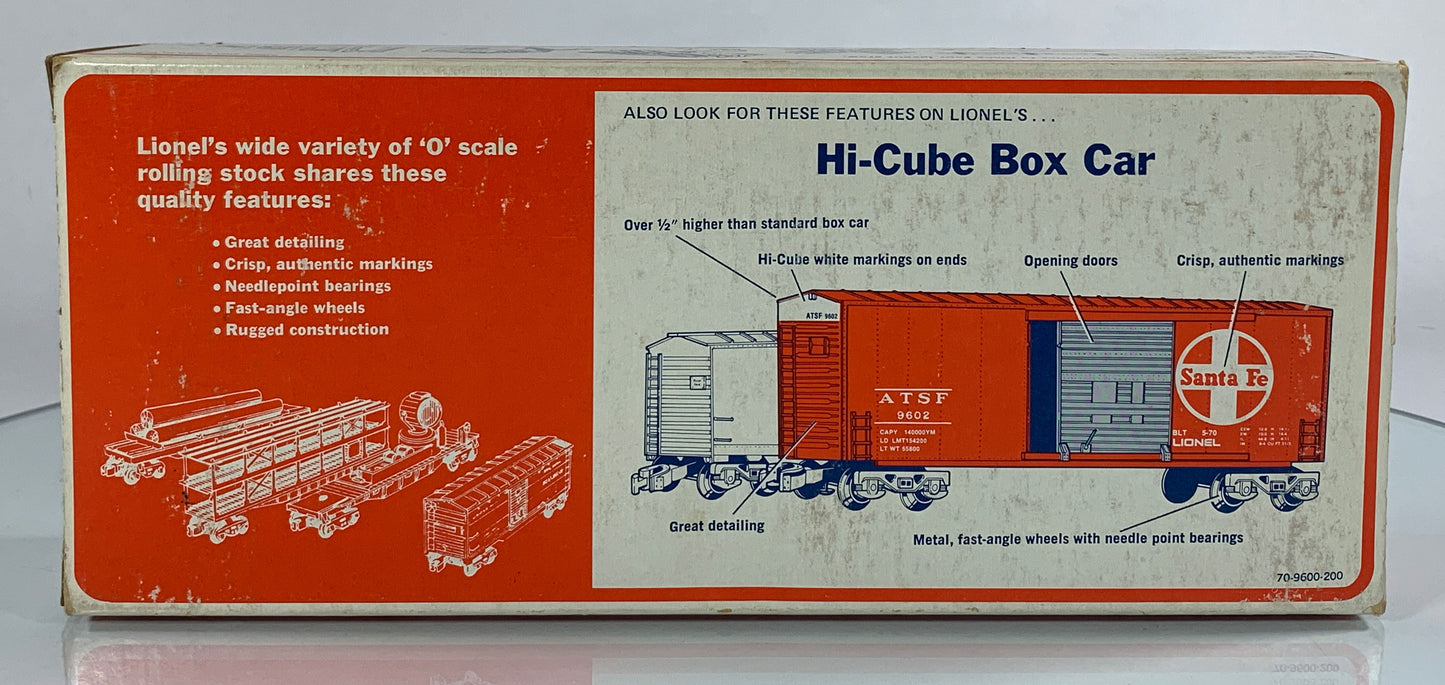 LIONEL • O GAUGE • 1976 Burlington Northern Hi-Cube Boxcar 6-9608 • NEW OLD STOCK