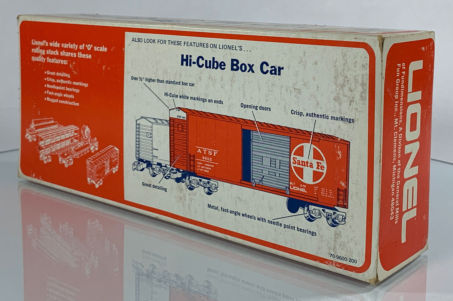 LIONEL • O GAUGE • 1976 Burlington Northern Hi-Cube Boxcar 6-9608 • NEW OLD STOCK