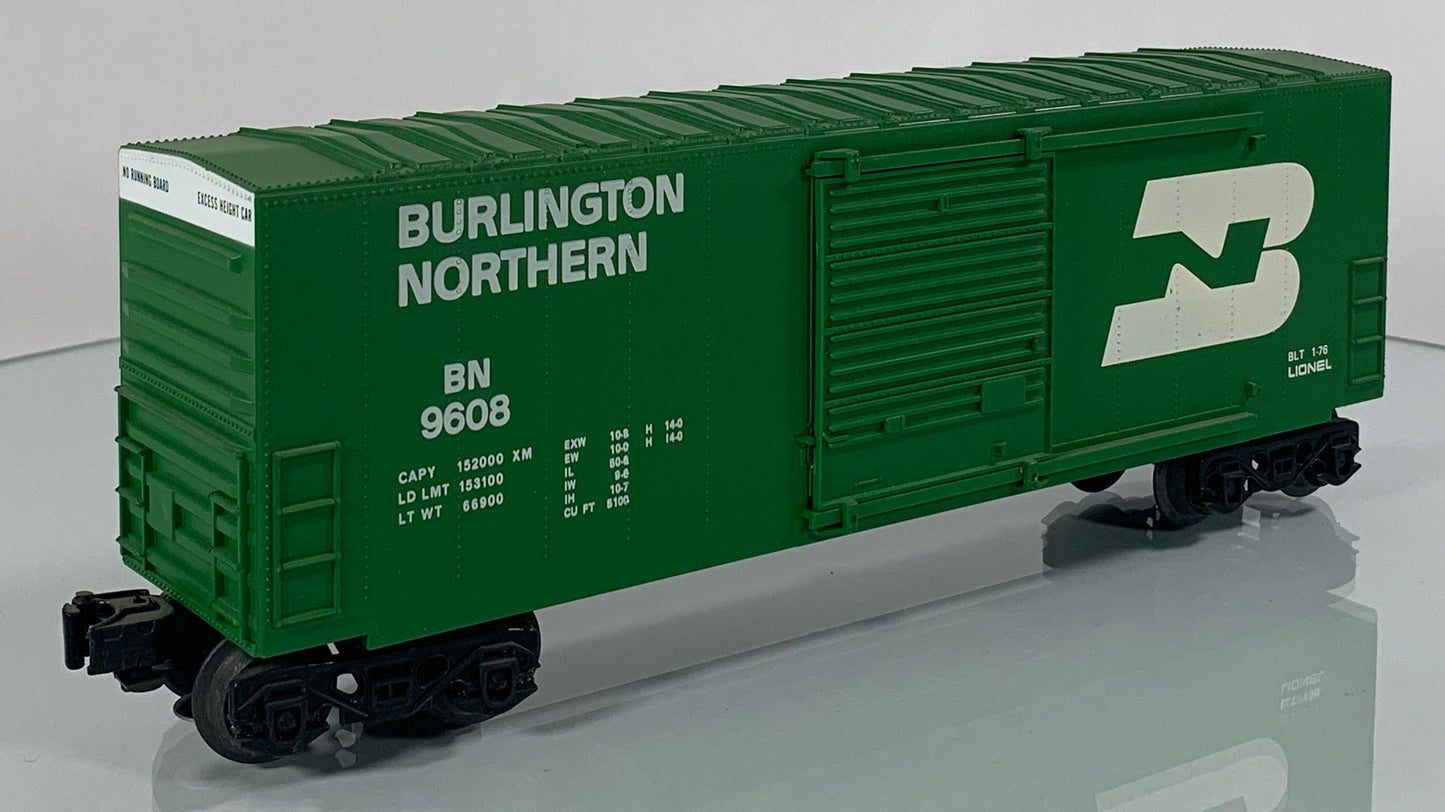 LIONEL • O GAUGE • 1976 Burlington Northern Hi-Cube Boxcar 6-9608 • NEW OLD STOCK
