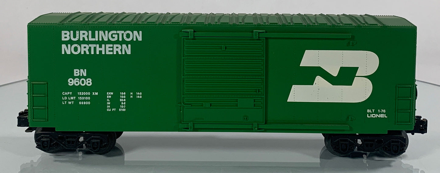 LIONEL • O GAUGE • 1976 Burlington Northern Hi-Cube Boxcar 6-9608 • NEW OLD STOCK