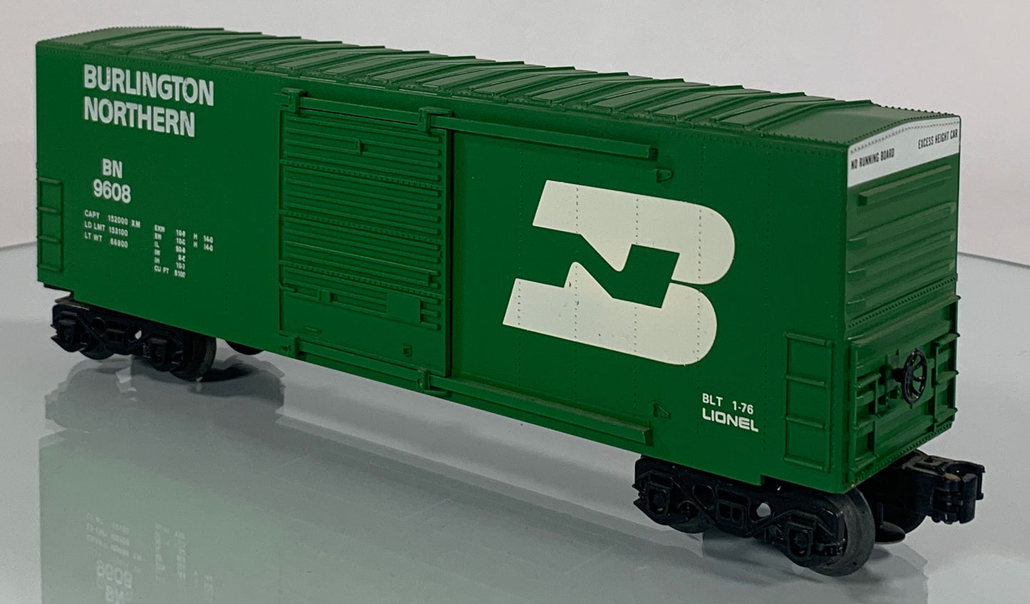LIONEL • O GAUGE • 1976 Burlington Northern Hi-Cube Boxcar 6-9608 • NEW OLD STOCK