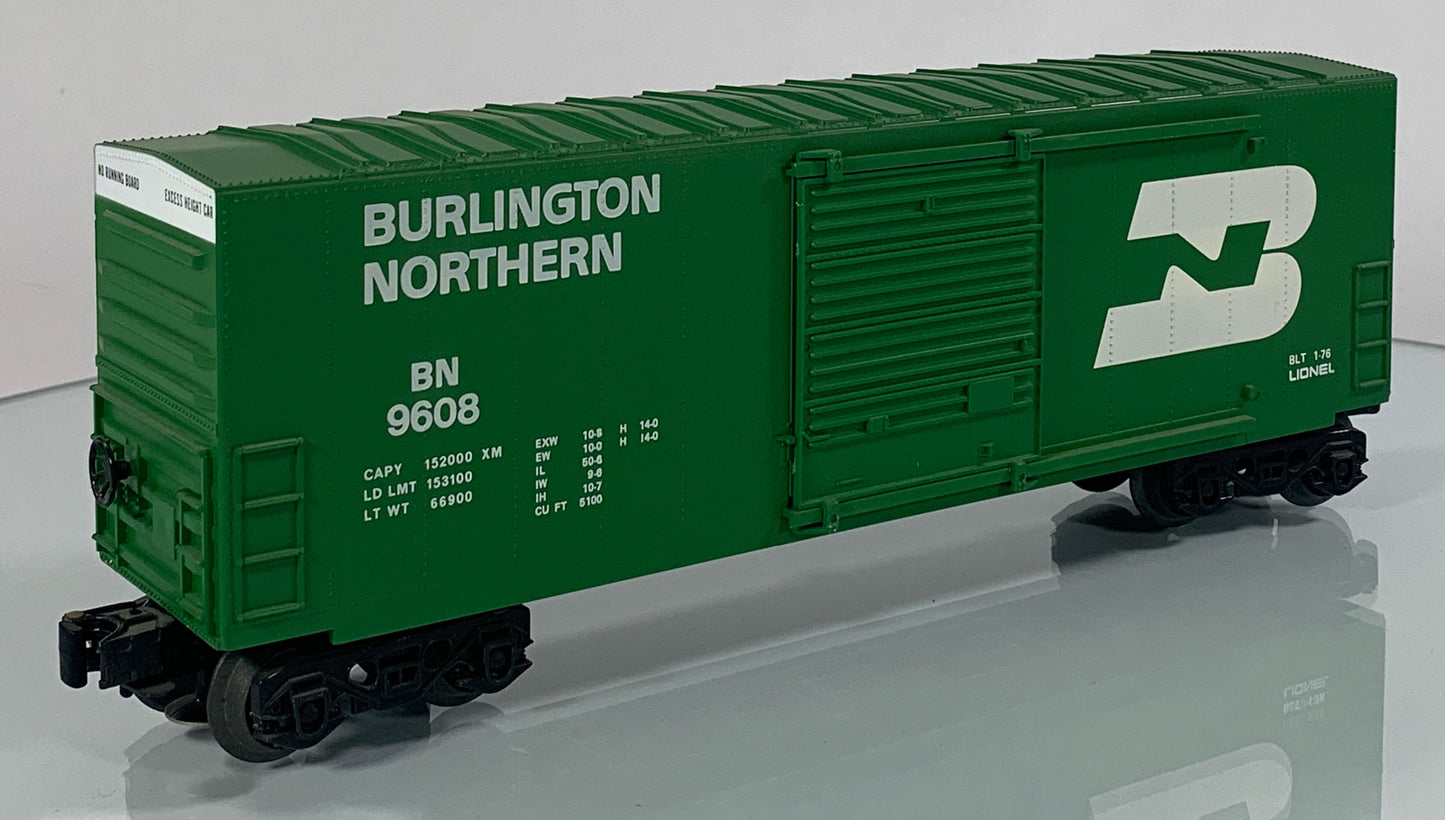 LIONEL • O GAUGE • 1976 Burlington Northern Hi-Cube Boxcar 6-9608 • NEW OLD STOCK
