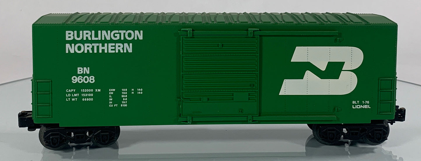LIONEL • O GAUGE • 1976 Burlington Northern Hi-Cube Boxcar 6-9608 • NEW OLD STOCK