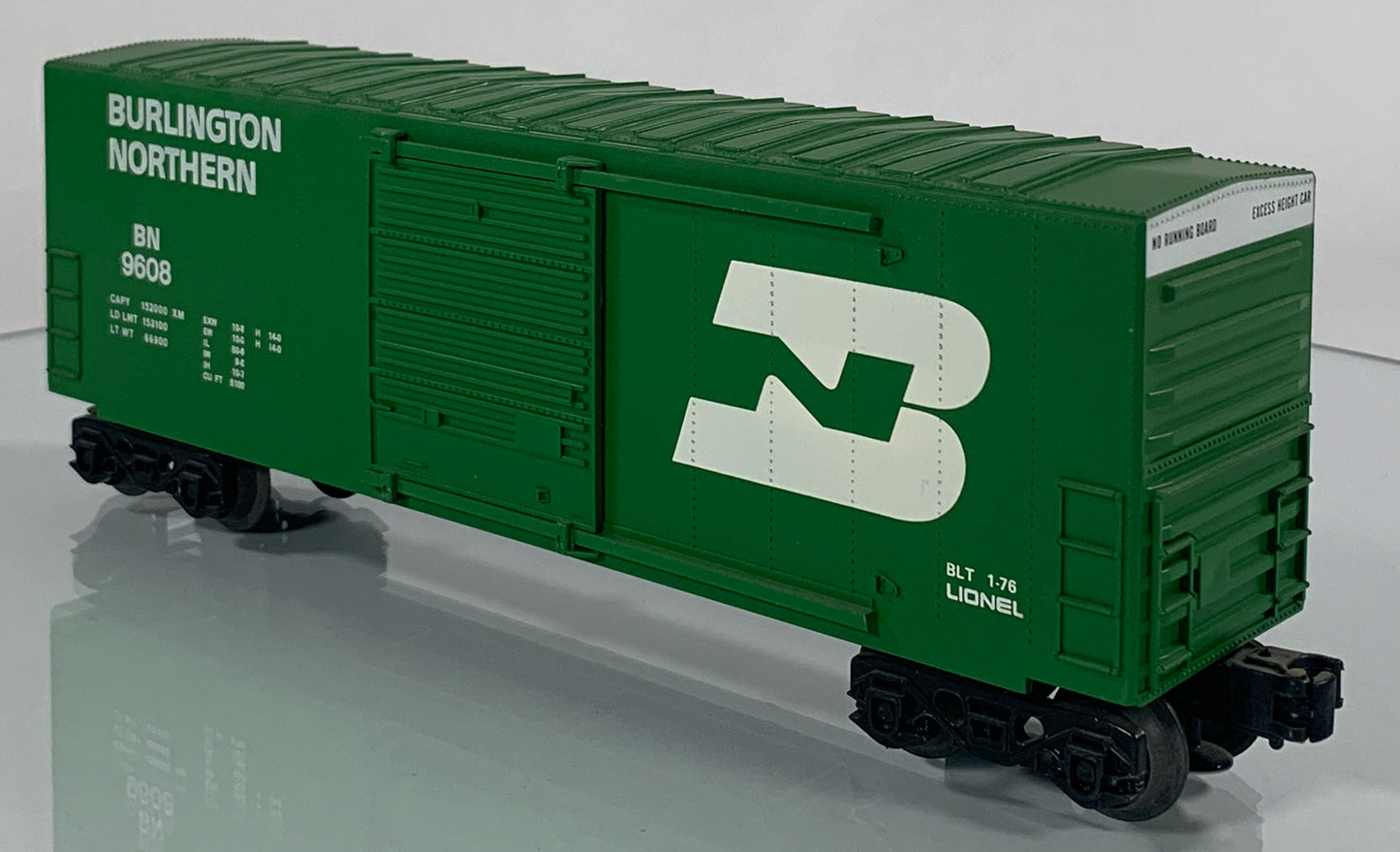 LIONEL • O GAUGE • 1976 Burlington Northern Hi-Cube Boxcar 6-9608 • NEW OLD STOCK