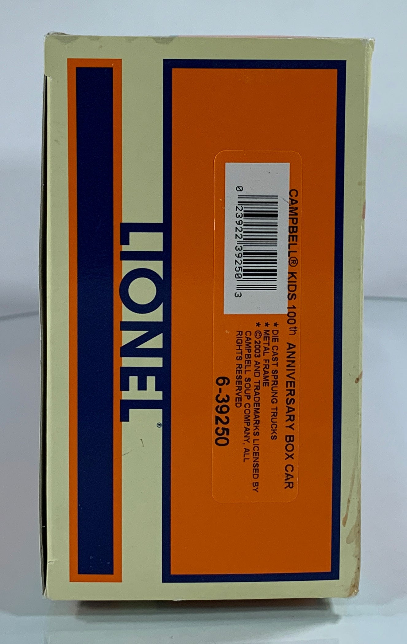 LIONEL • O GAUGE • 2004 Campbell Kids 100th Anniversary Box Car 6-39250 • NEW OLD STOCK