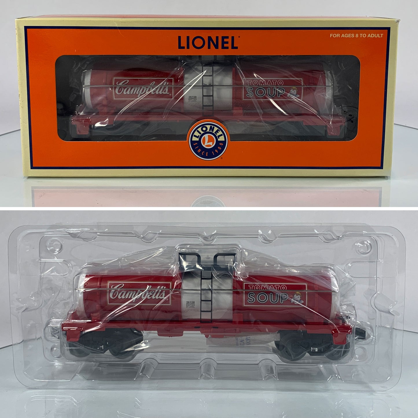 LIONEL • O GAUGE • 2004 Campbell’s Soup Single Dome Tank Car 6-26158 • NEW OLD STOCK