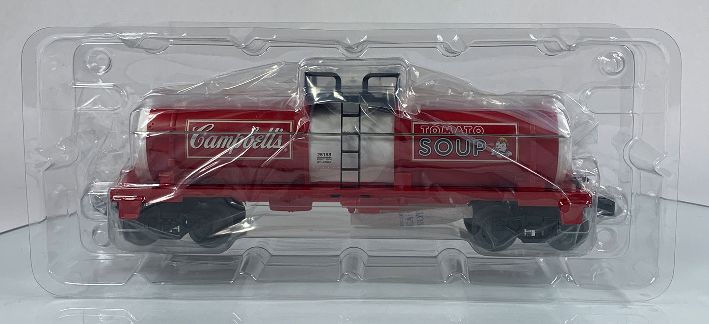 LIONEL • O GAUGE • 2004 Campbell’s Soup Single Dome Tank Car 6-26158 • NEW OLD STOCK