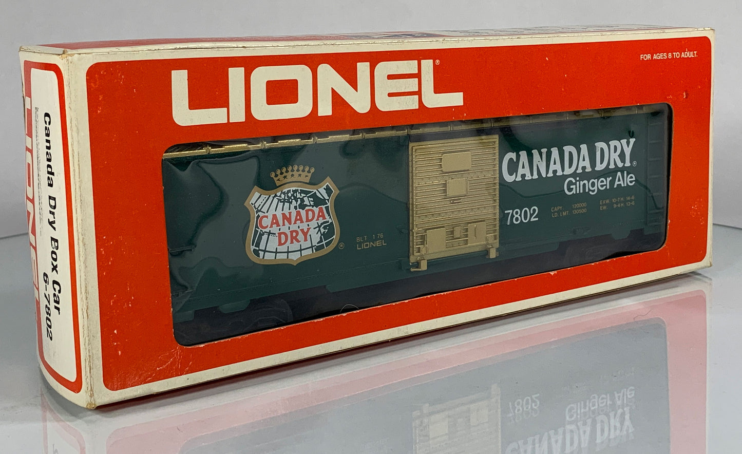 LIONEL • O GAUGE • 1976 Canada Dry Ginger Ale Boxcar 6-7802 • EX COND
