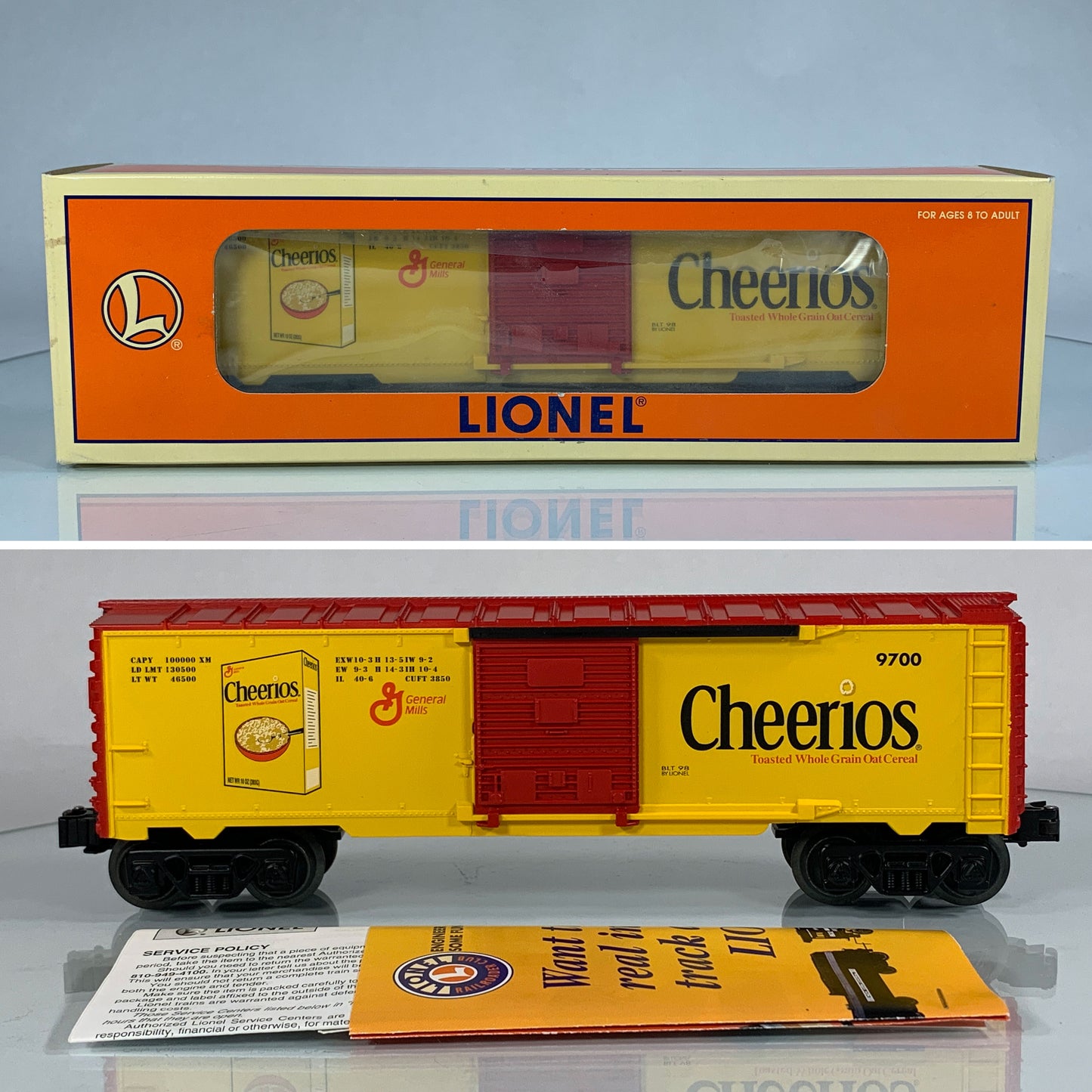 LIONEL • O GAUGE • 1998 Cheerios Boxcar 6-26216 • NEW OLD STOCK
