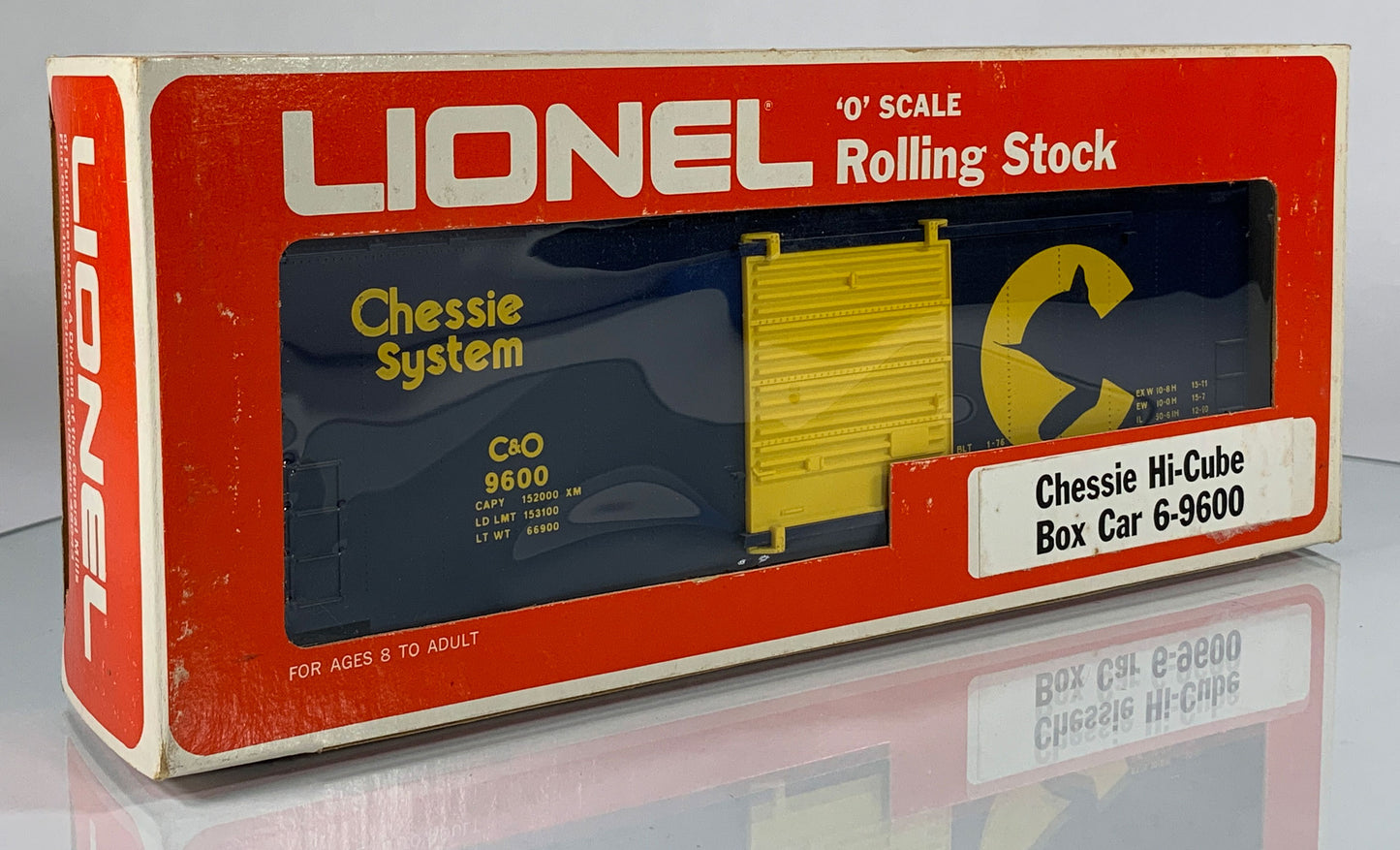 LIONEL • O GAUGE • 1976 Chessie System Hi-Cube Boxcar 6-9600 • EX COND • NOS