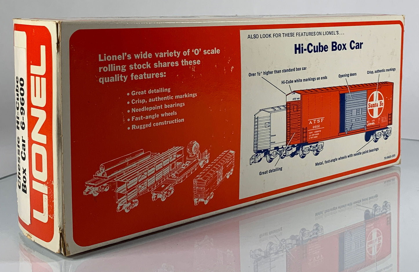 LIONEL • O GAUGE • 1976 Chessie System Hi-Cube Boxcar 6-9600 • EX COND • NOS