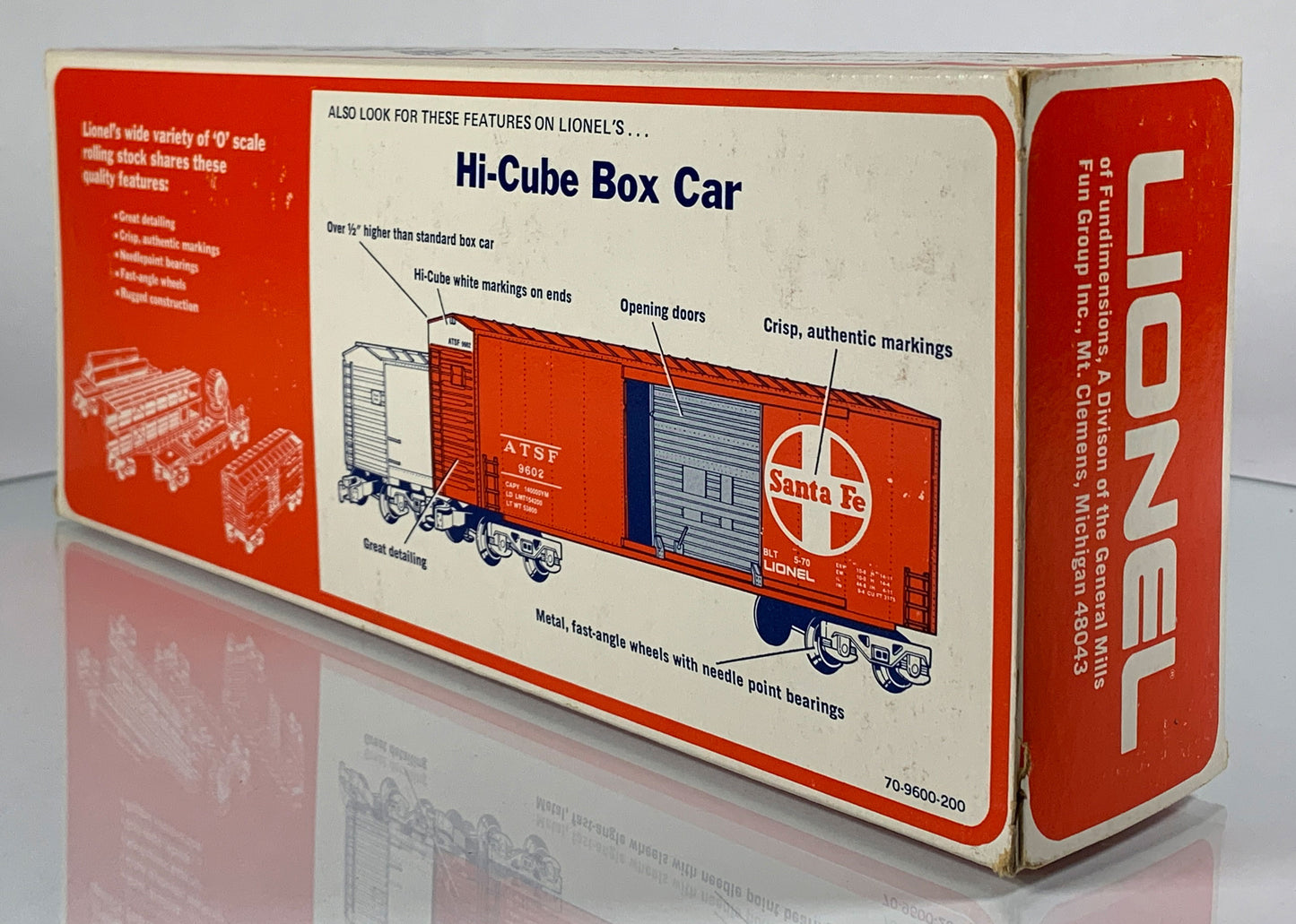 LIONEL • O GAUGE • 1976 Chessie System Hi-Cube Boxcar 6-9600 • EX COND • NOS