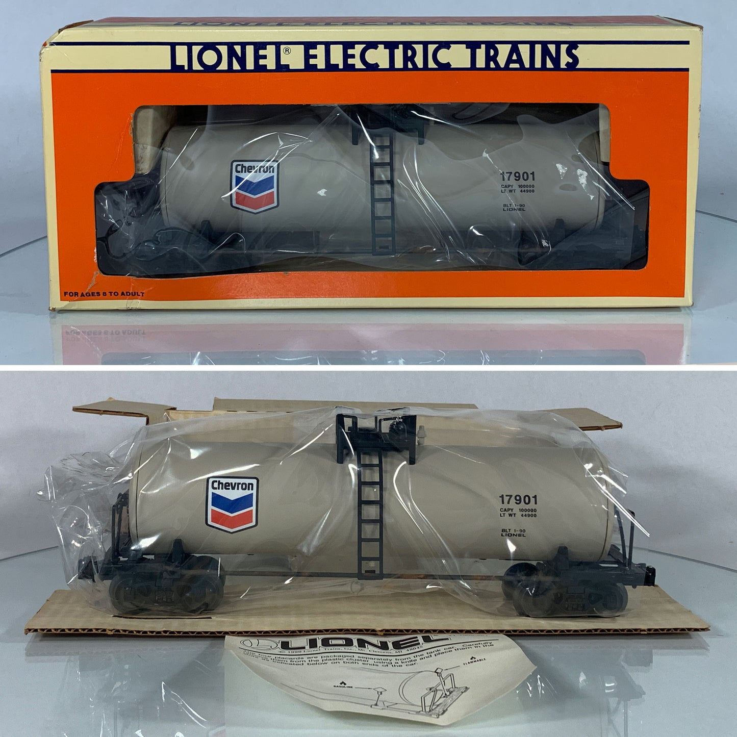 LIONEL • O GAUGE • 1991 Chevron Tank Car 6-17901 • NEW OLD STOCK