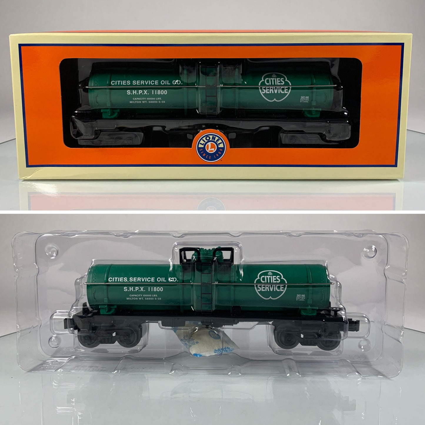 LIONEL • O GAUGE • 2010 Cities Service Single Dome Tank Car 6-36146 • NEW OLD STOCK