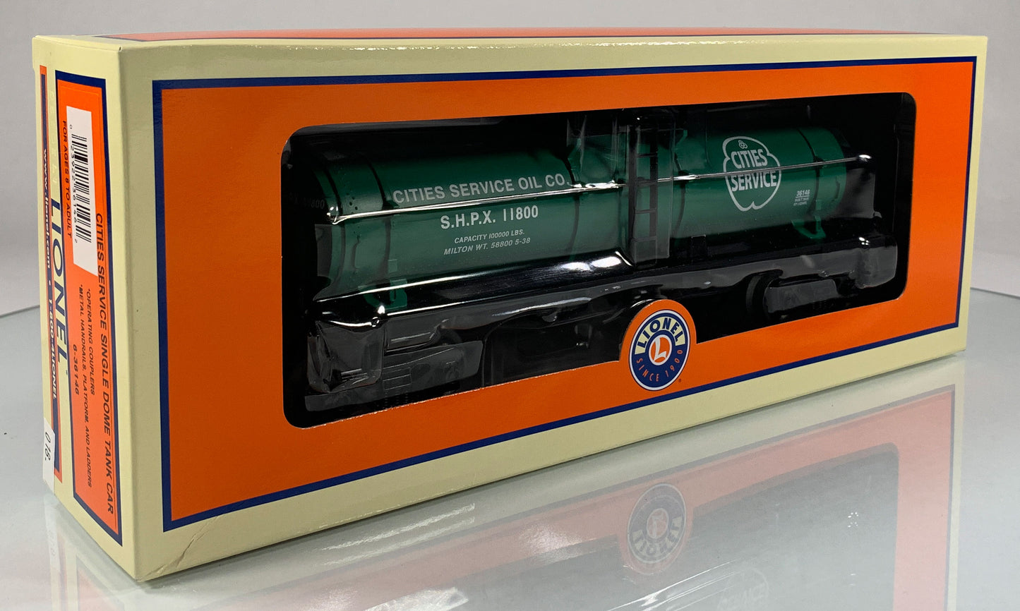 LIONEL • O GAUGE • 2010 Cities Service Single Dome Tank Car 6-36146 • NEW OLD STOCK