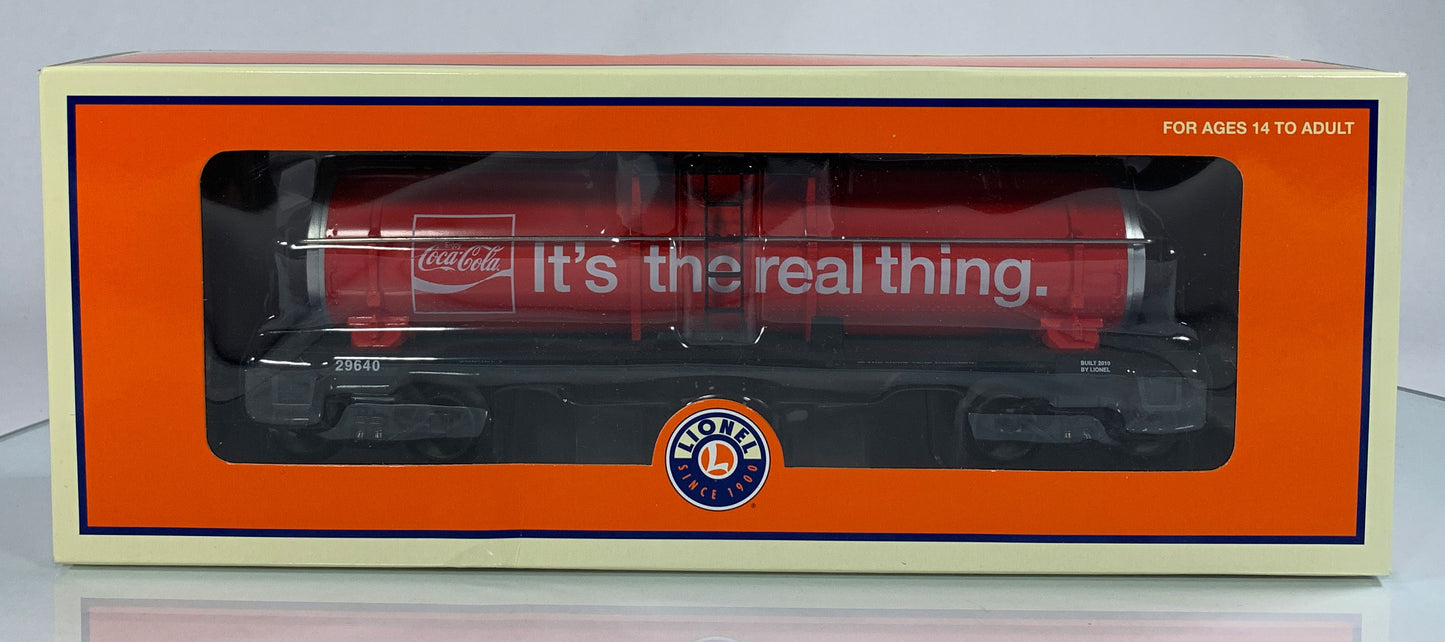 LIONEL • O GAUGE • 2010 Coca-Cola Tank Car 6-29640 • NEW OLD STOCK