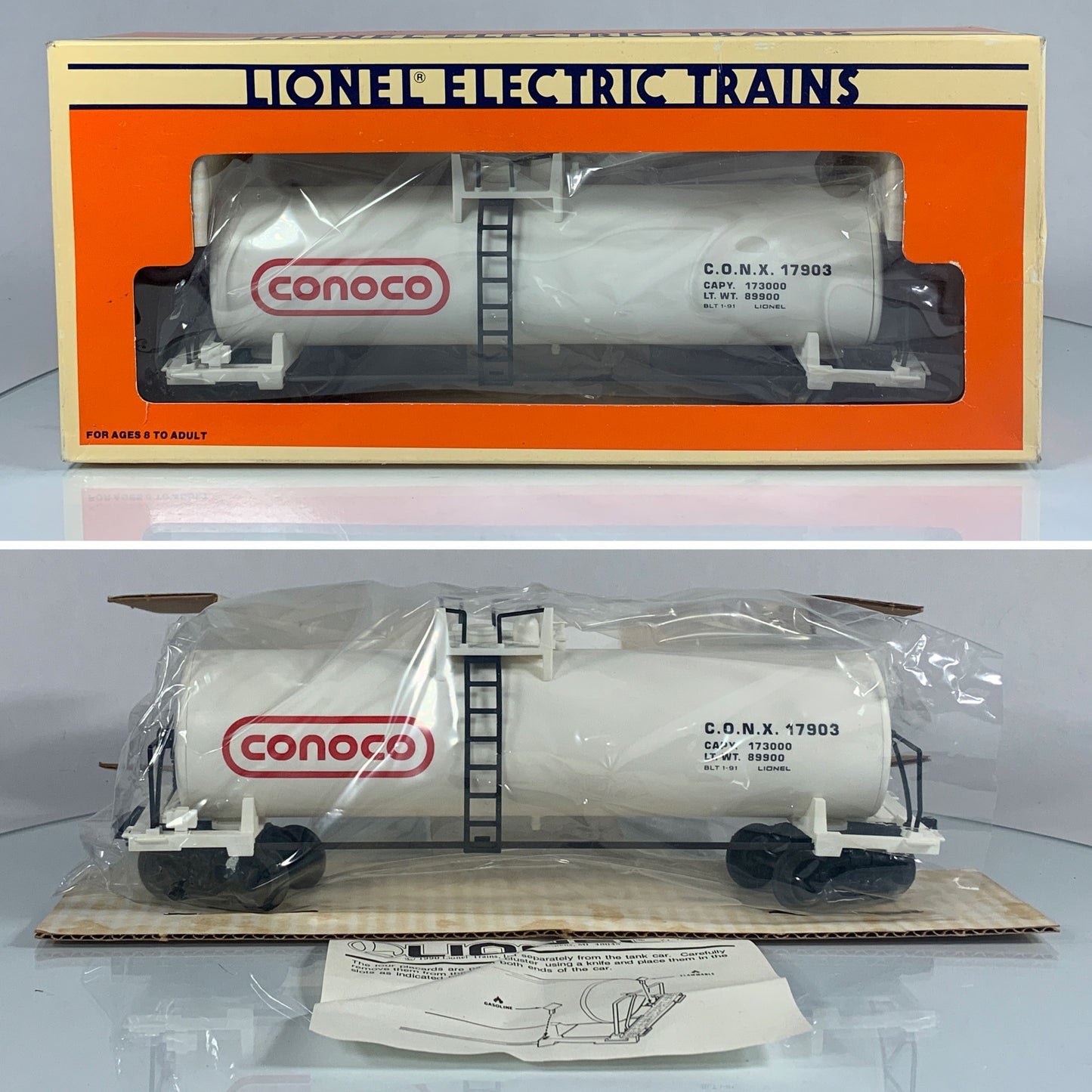 LIONEL • O GAUGE • 1991 Conoco Tank Car 6-17903 • NEW OLD STOCK