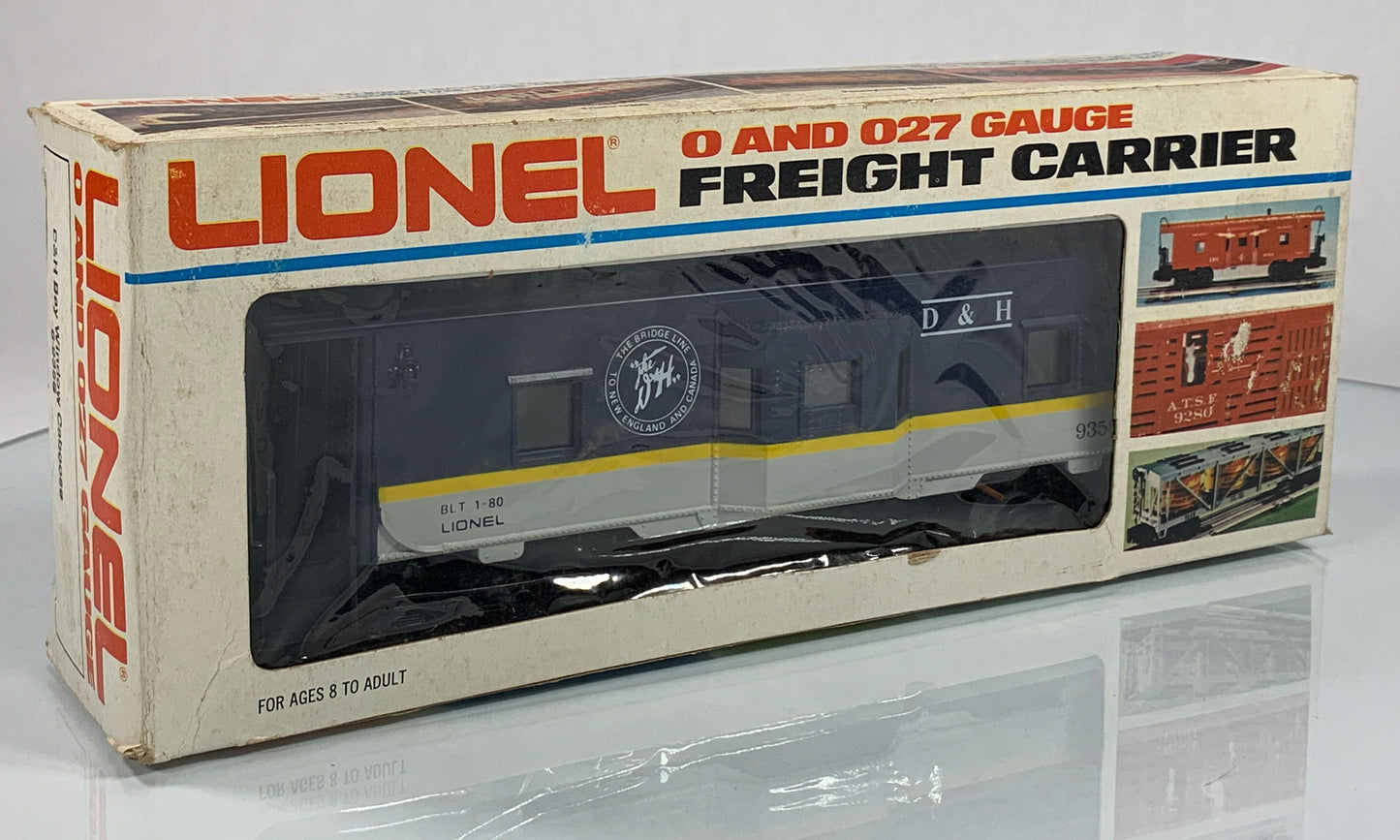 LIONEL • O GAUGE • 1980 Delaware & Hudson Bay Window Caboose 6-9355 • NEW OLD STOCK
