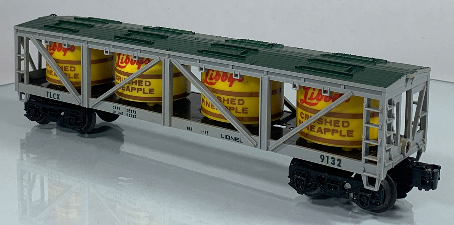 LIONEL • O GAUGE • 1975 Dole Pineapple Libby’s Vat Car 6-9132 • EX COND