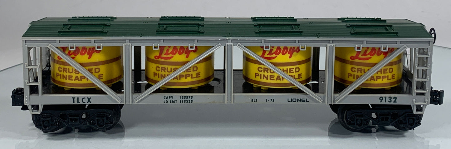 LIONEL • O GAUGE • 1975 Dole Pineapple Libby’s Vat Car 6-9132 • EX COND